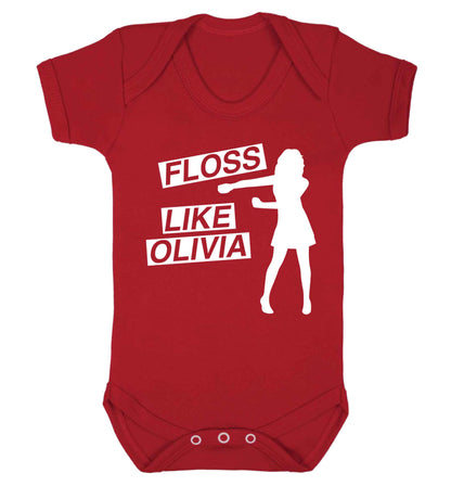 Personalised floss like (female version) Baby Vest red 18-24 months