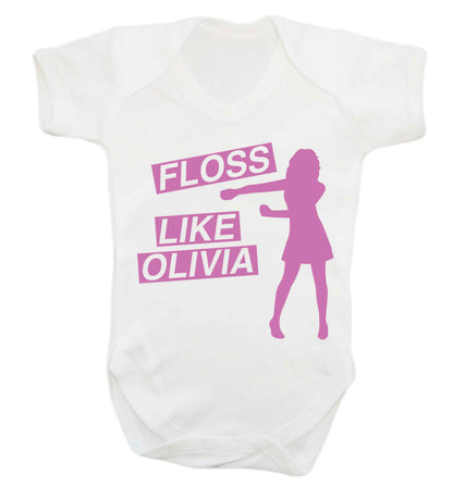 Personalised floss like (female version) Baby Vest white 18-24 months