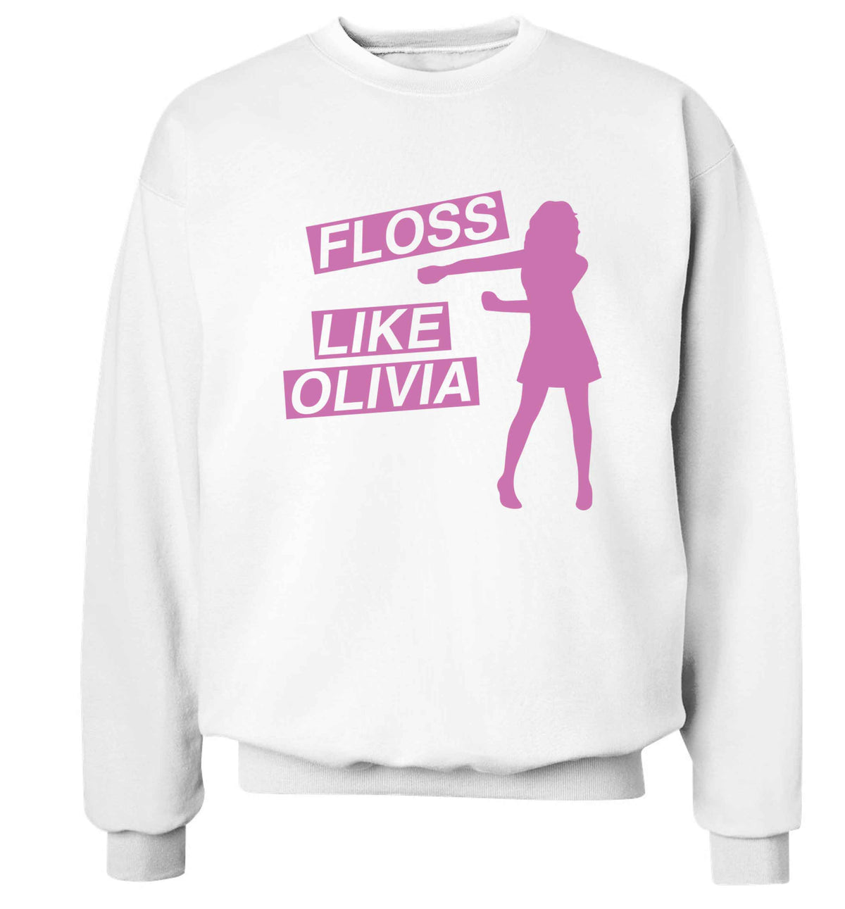 Personalised floss like (female version) Adult's unisex white Sweater 2XL