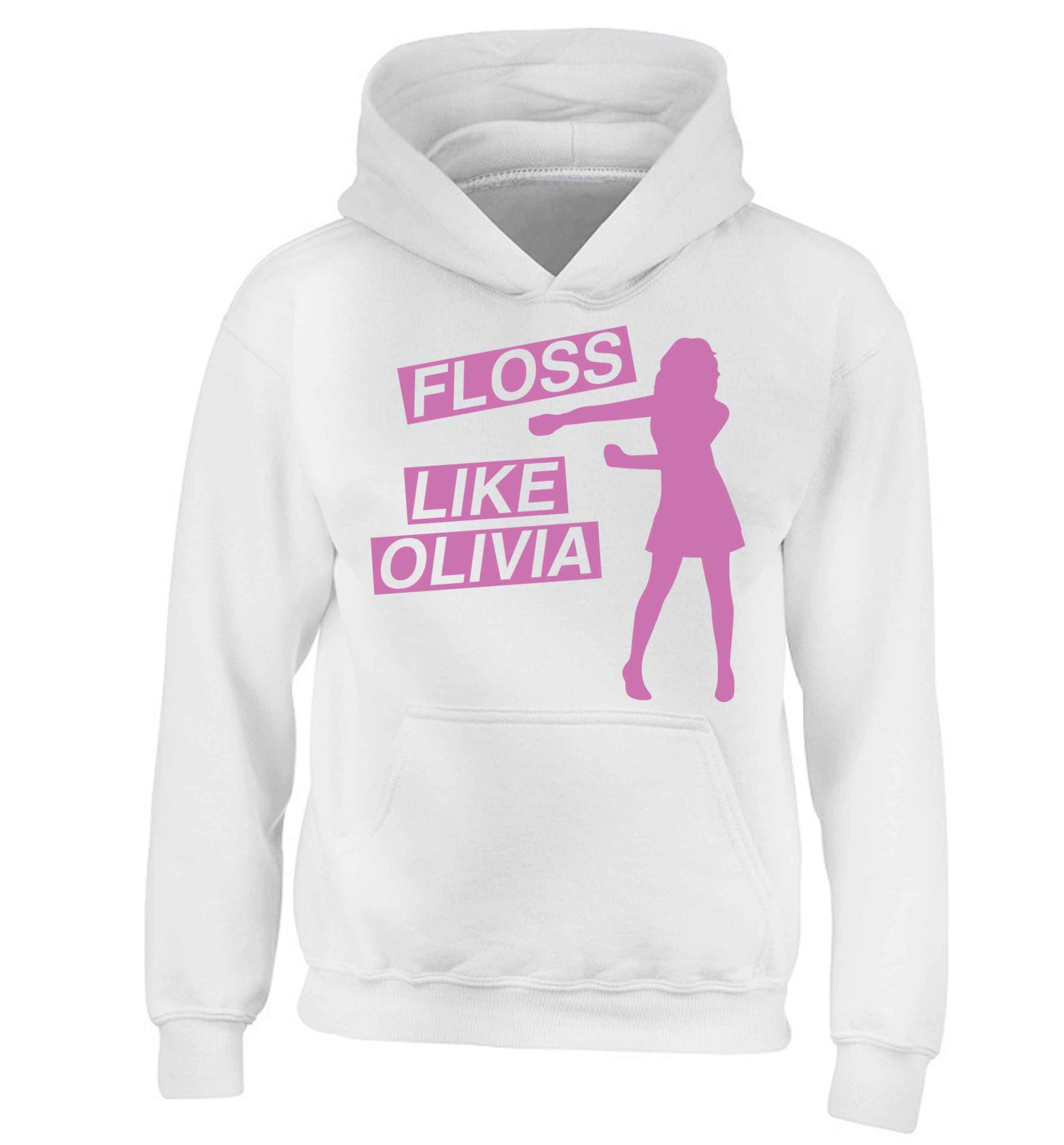 Personalised floss like (female version) children's white hoodie 12-13 Years