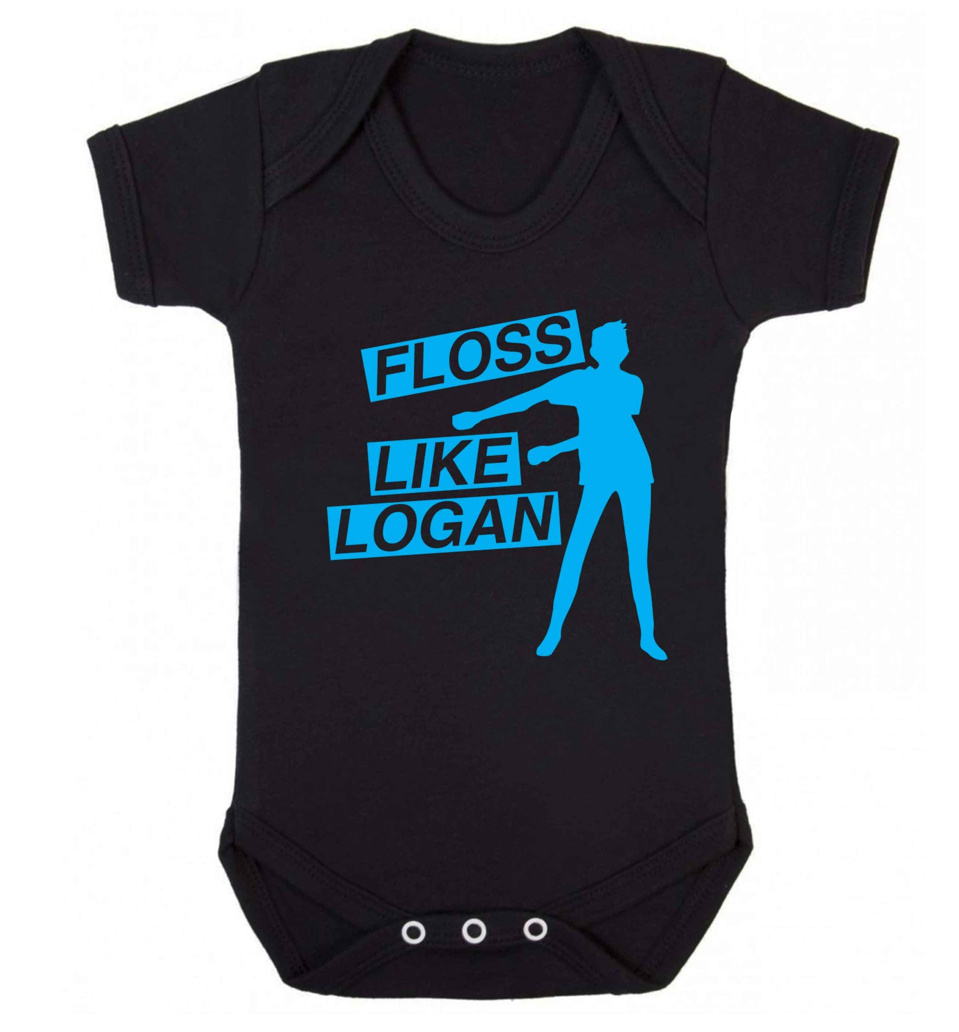 Personalised floss like (male version) Baby Vest black 18-24 months