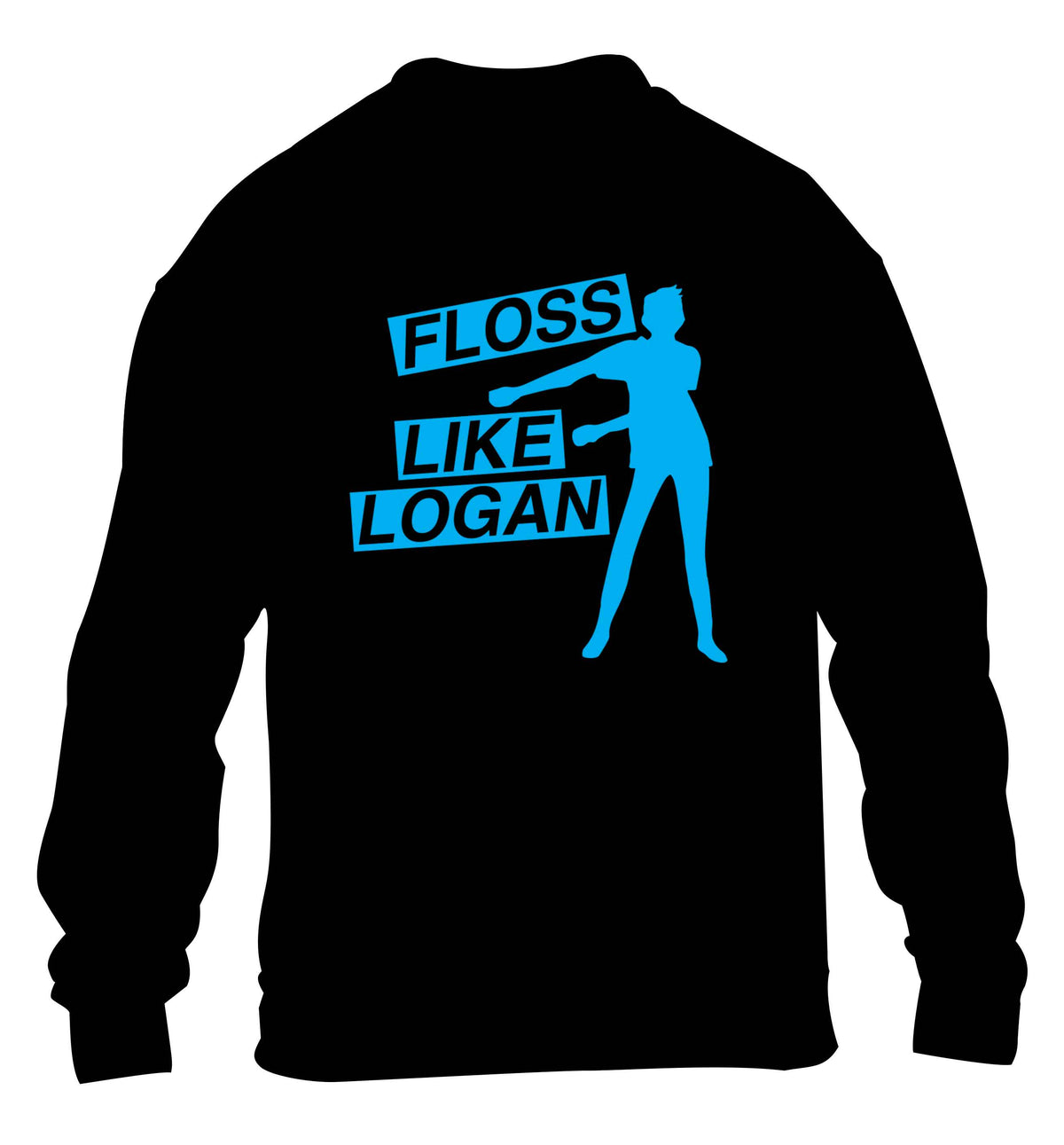 Personalised floss like (male version) children's black sweater 12-13 Years