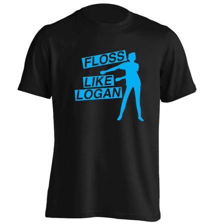 Personalised floss like (male version) adults unisex black Tshirt 2XL