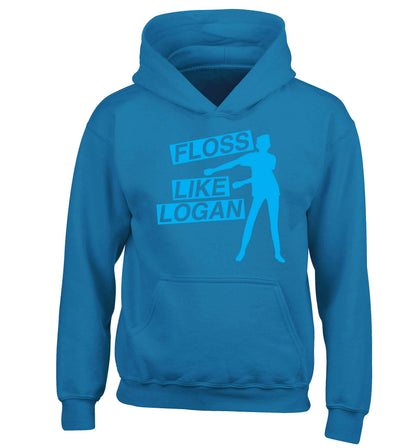 Personalised floss like (male version) children's blue hoodie 12-13 Years