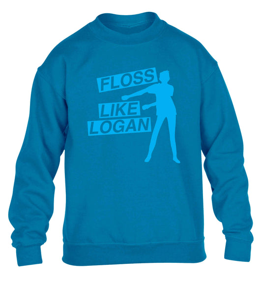 Personalised floss like (male version) children's blue sweater 12-13 Years