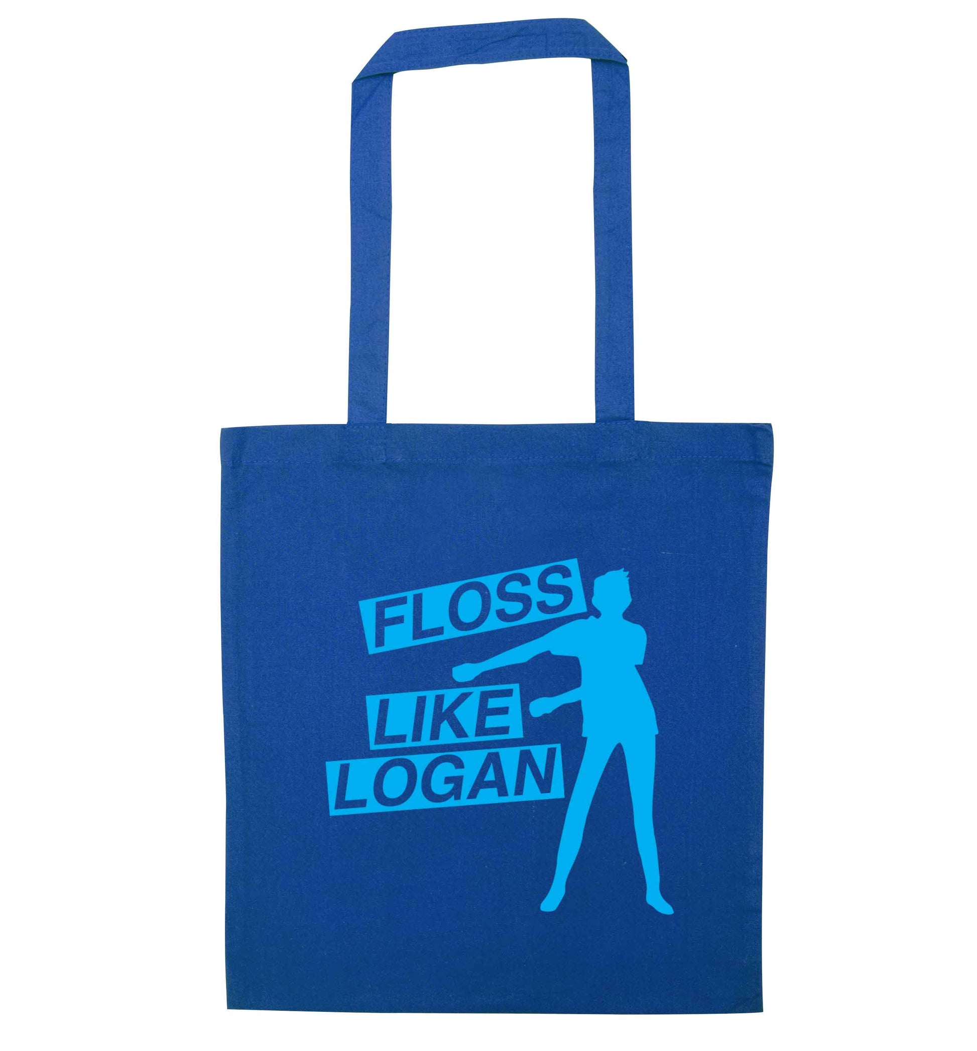 Personalised floss like (male version) blue tote bag