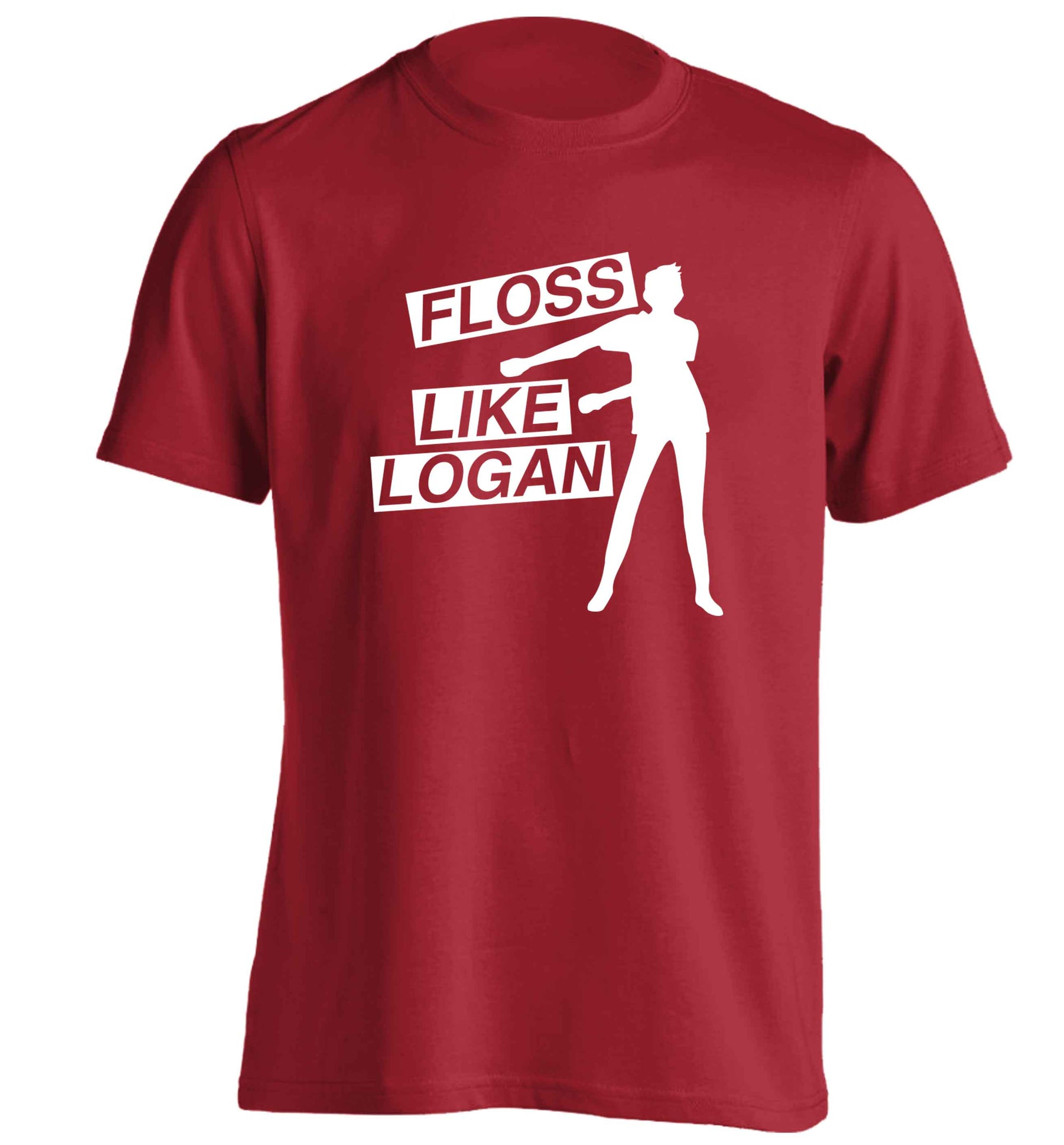 Personalised floss like (male version) adults unisex red Tshirt 2XL