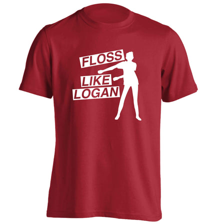 Personalised floss like (male version) adults unisex red Tshirt 2XL
