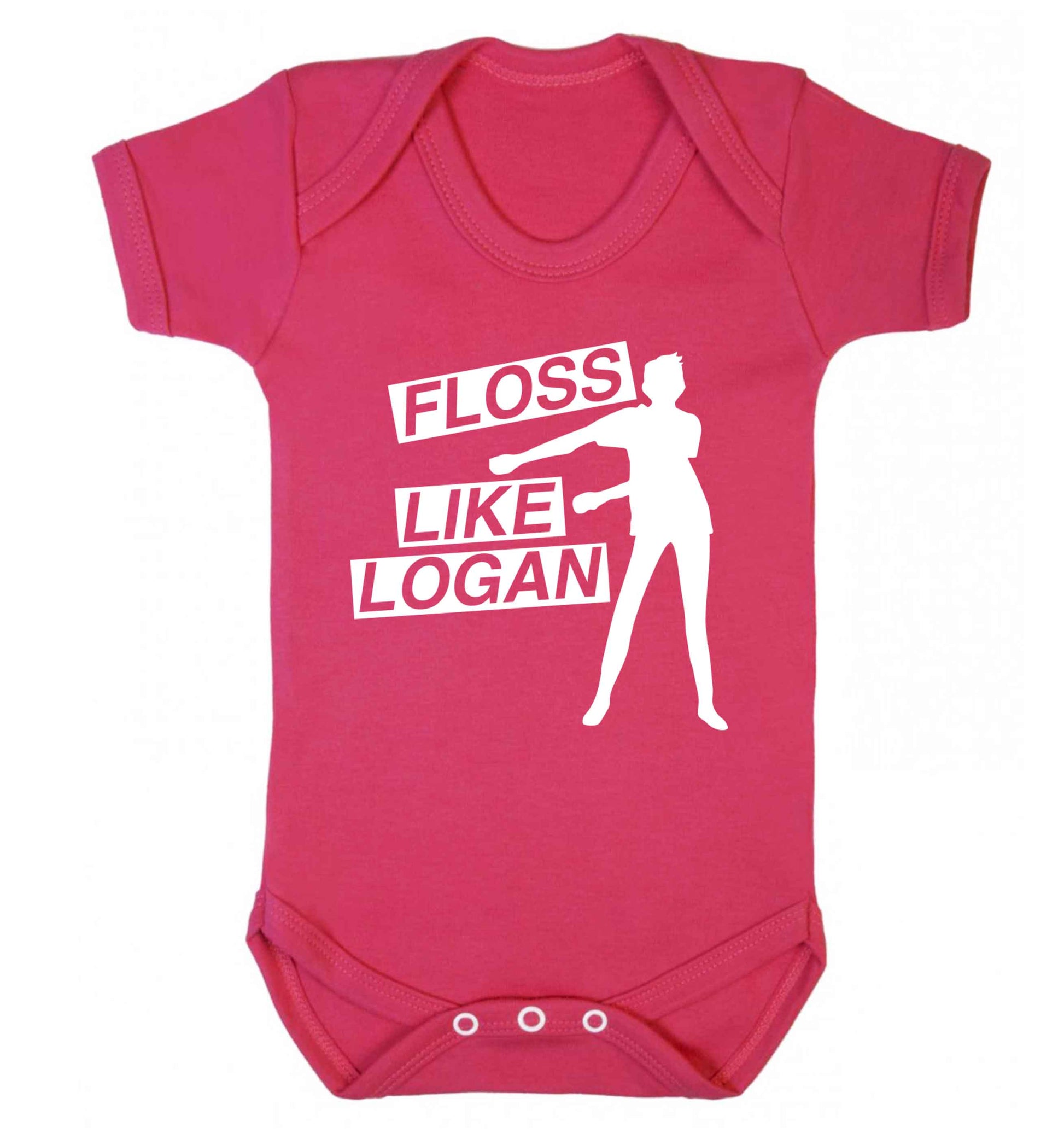 Personalised floss like (male version) Baby Vest dark pink 18-24 months