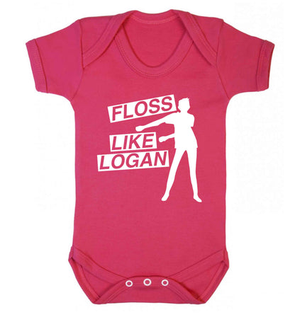 Personalised floss like (male version) Baby Vest dark pink 18-24 months