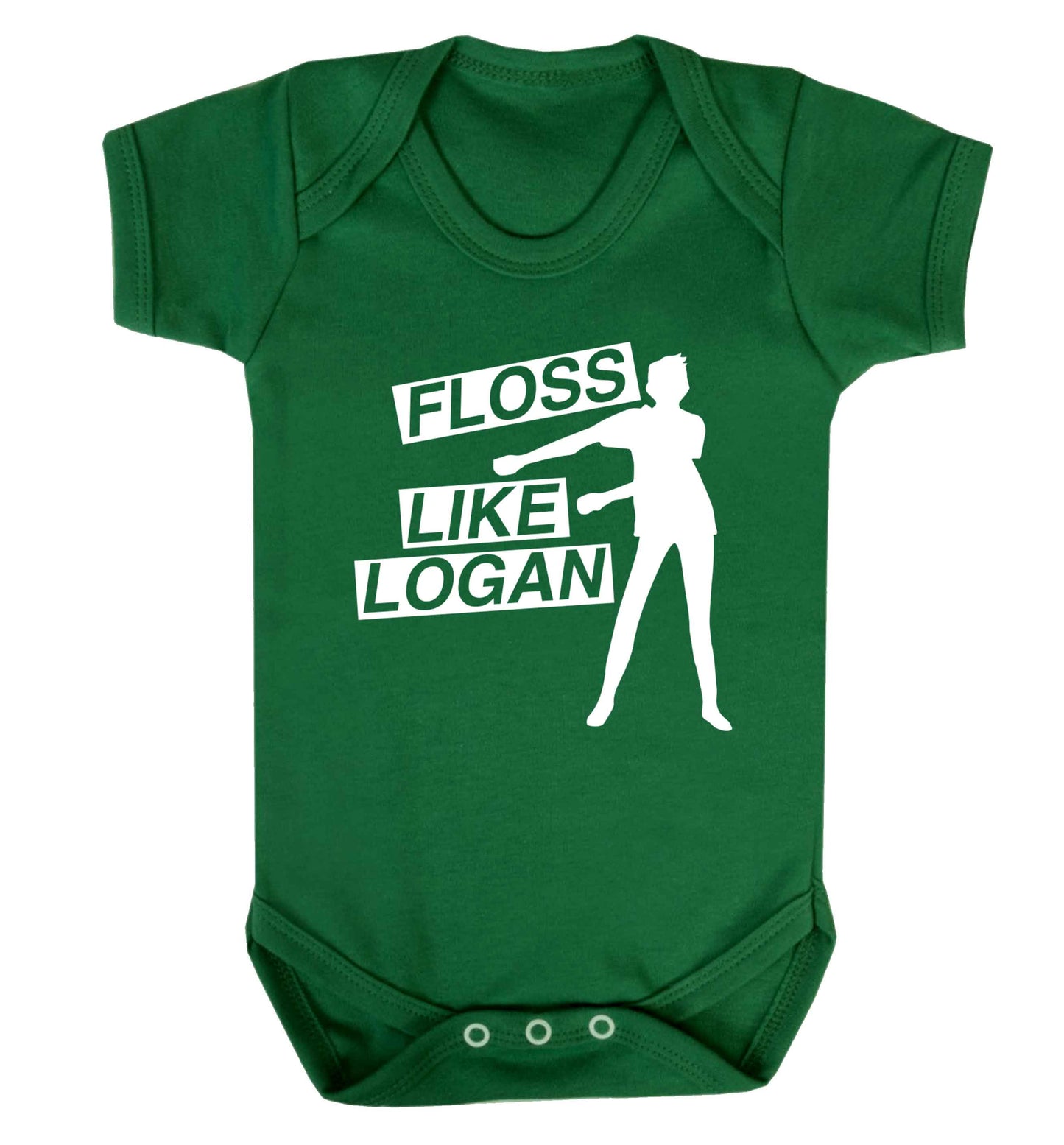 Personalised floss like (male version) Baby Vest green 18-24 months