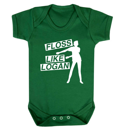 Personalised floss like (male version) Baby Vest green 18-24 months