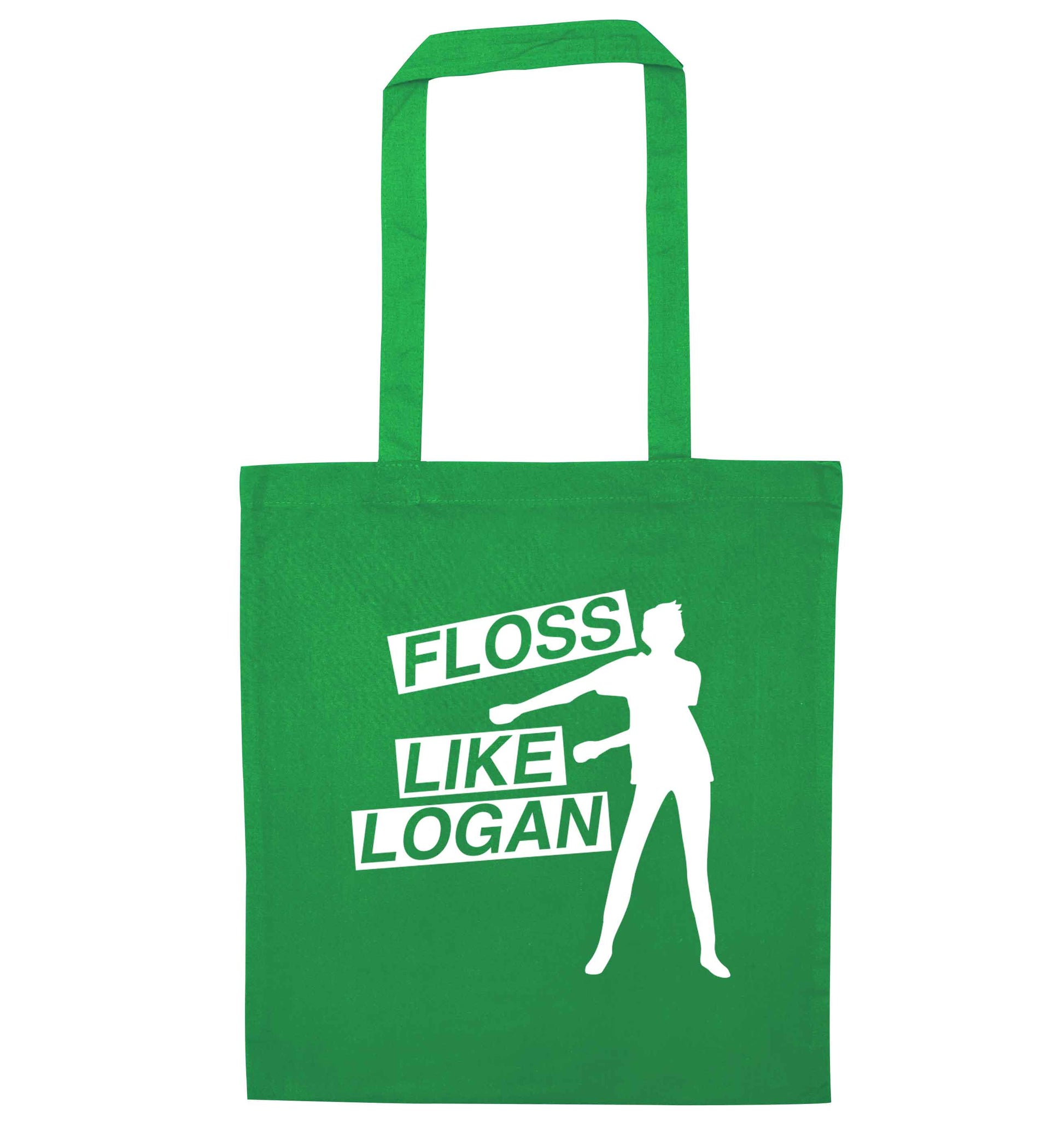 Personalised floss like (male version) green tote bag