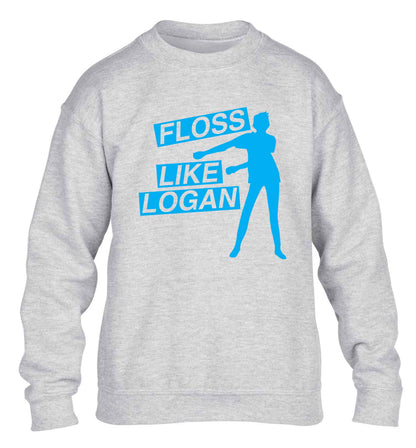 Personalised floss like (male version) children's grey sweater 12-13 Years
