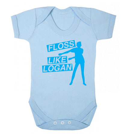 Personalised floss like (male version) Baby Vest pale blue 18-24 months