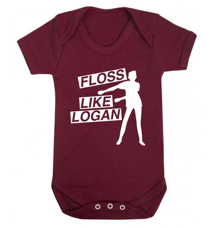 Personalised floss like (male version) Baby Vest maroon 18-24 months