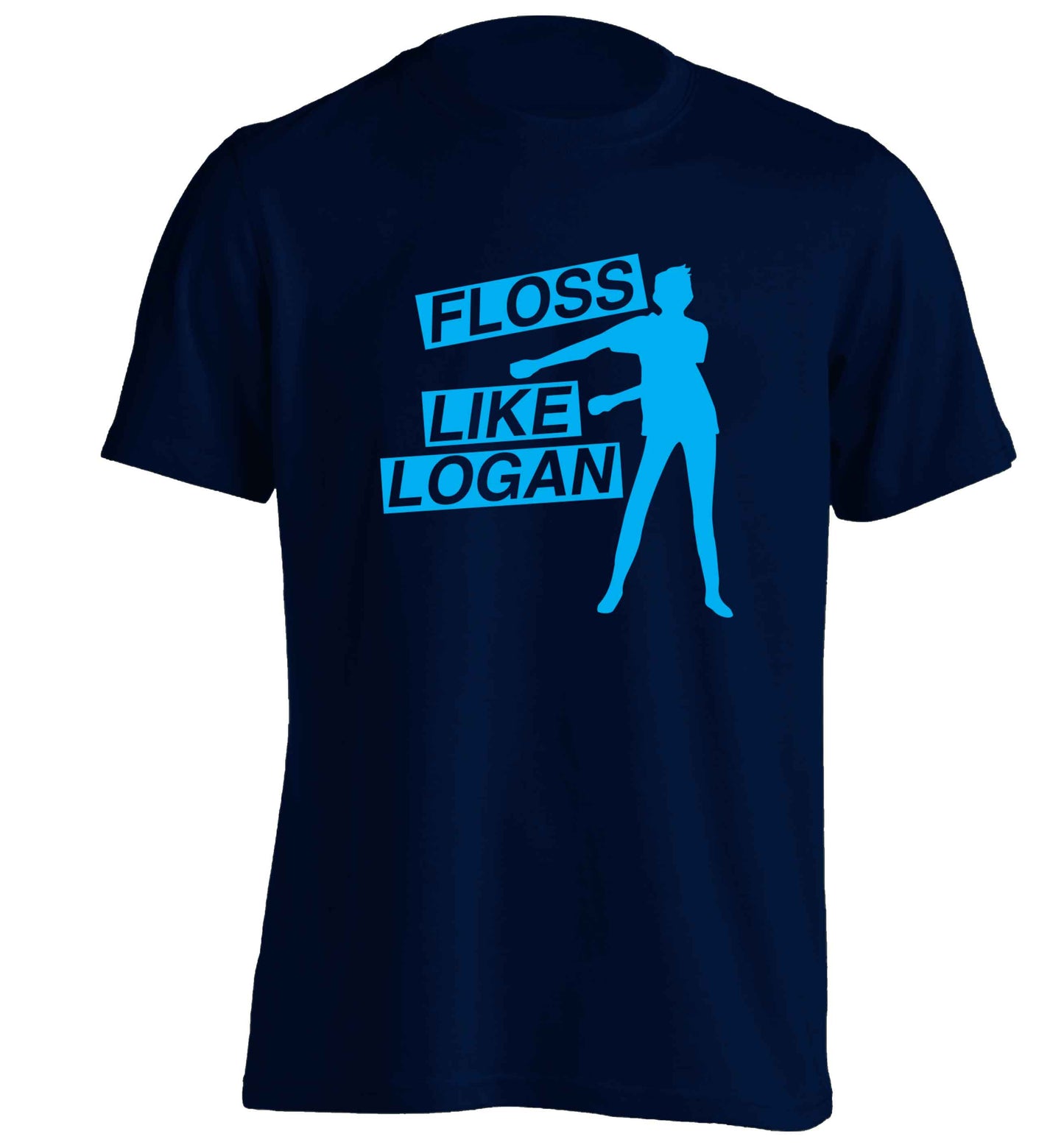 Personalised floss like (male version) adults unisex navy Tshirt 2XL