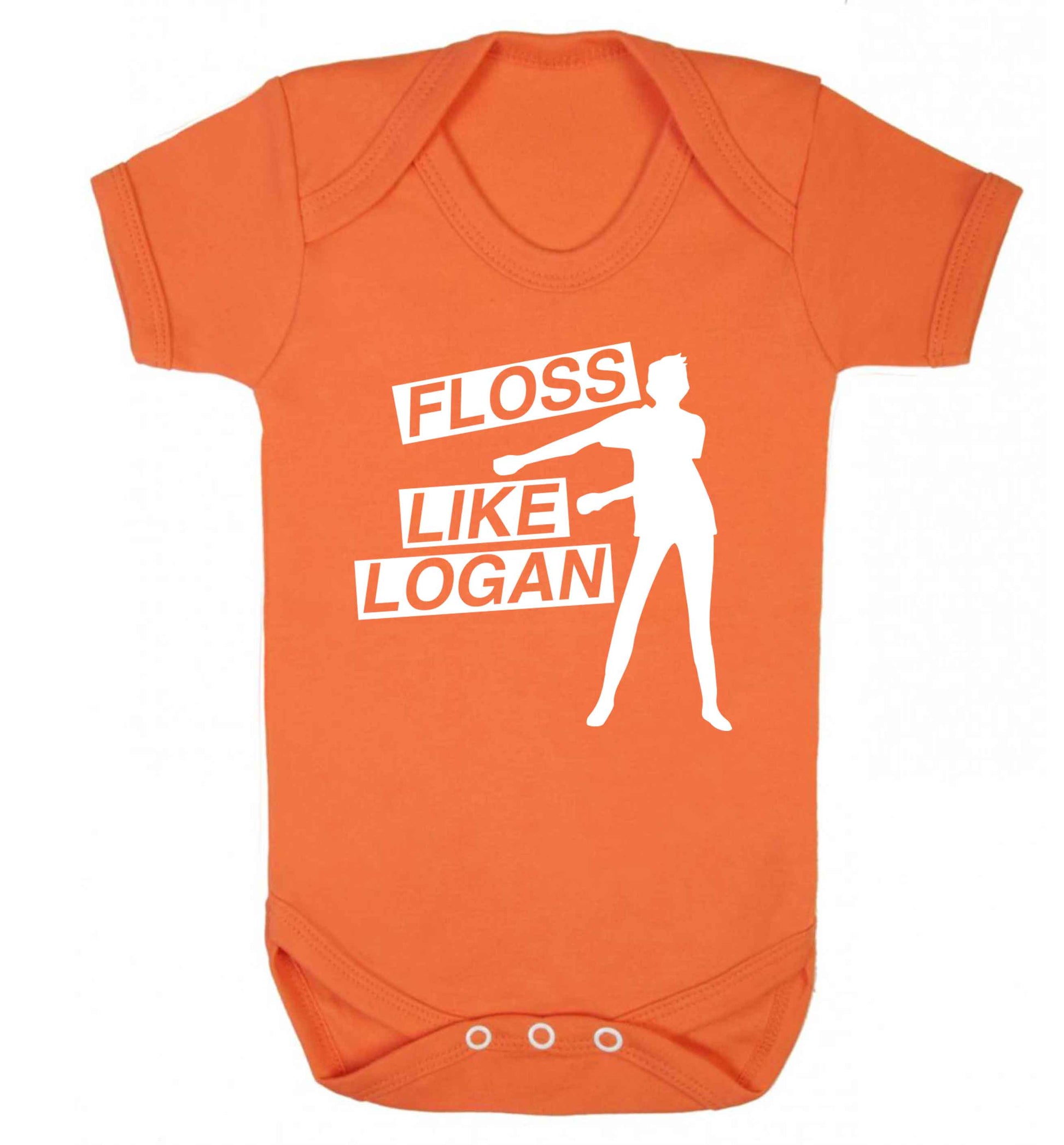 Personalised floss like (male version) Baby Vest orange 18-24 months