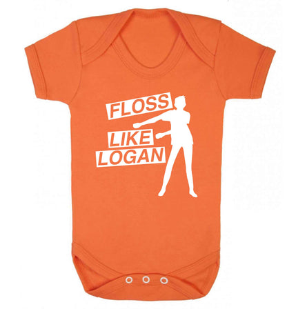 Personalised floss like (male version) Baby Vest orange 18-24 months