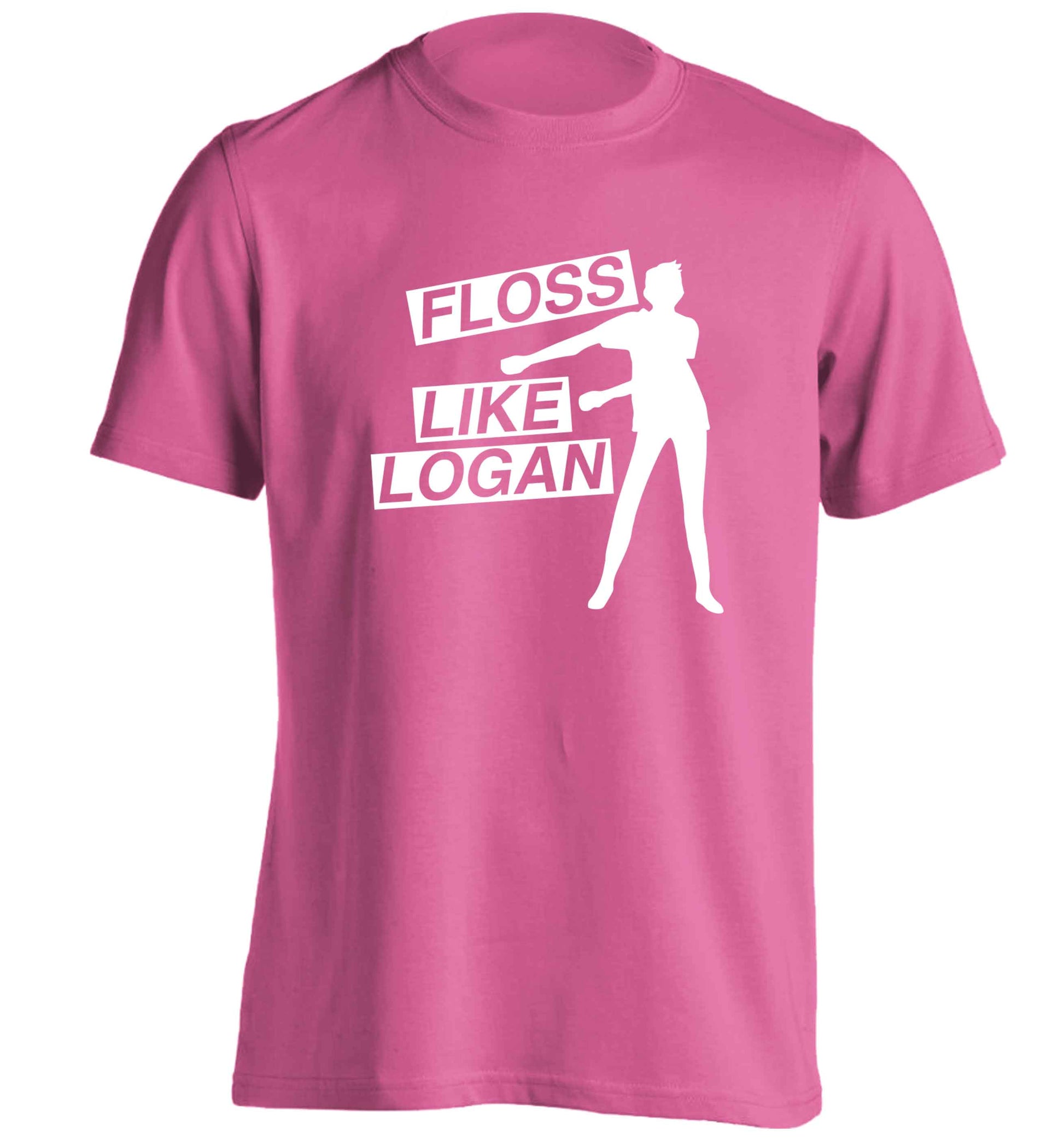 Personalised floss like (male version) adults unisex pink Tshirt 2XL