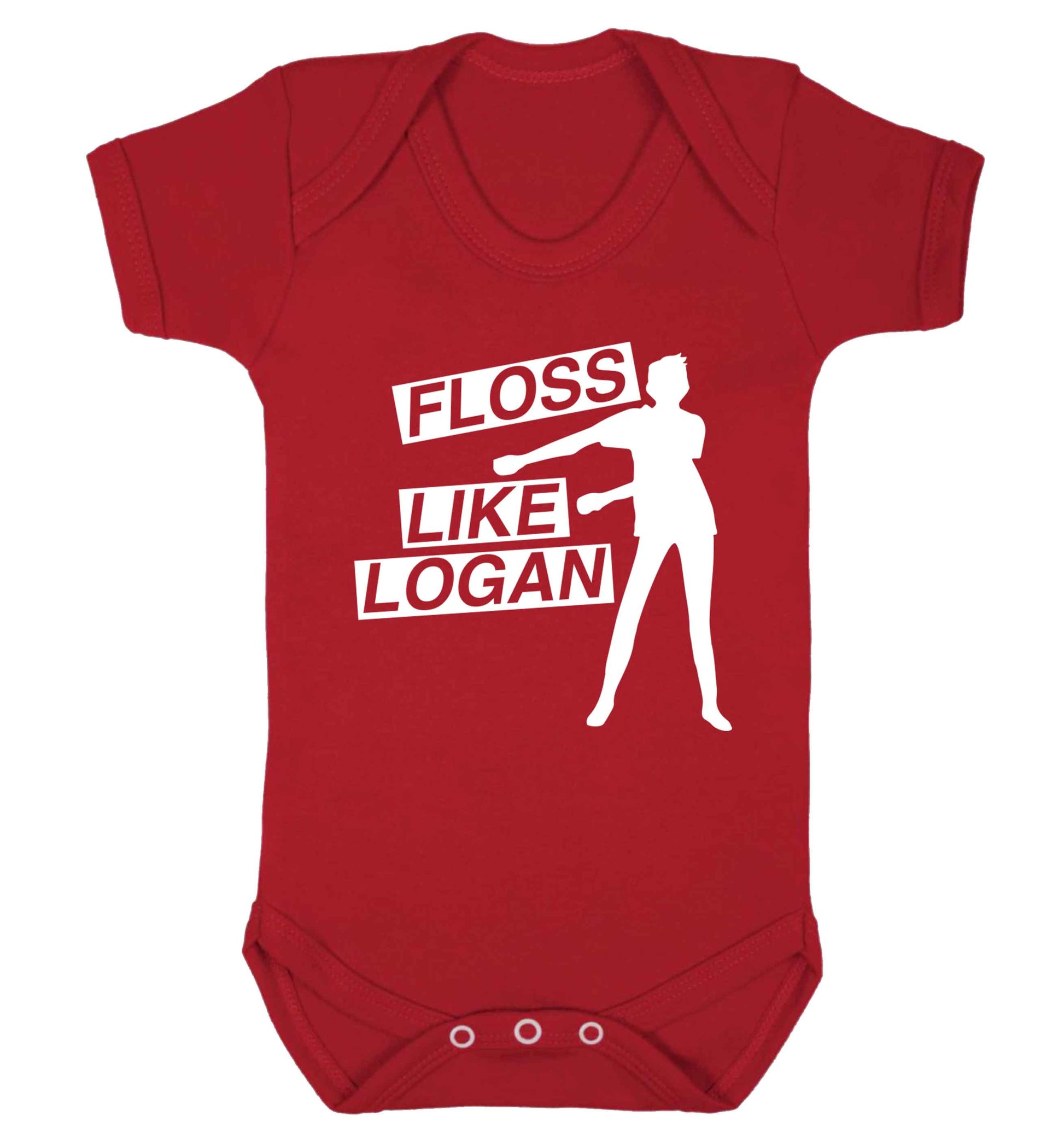 Personalised floss like (male version) Baby Vest red 18-24 months