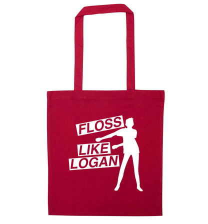 Personalised floss like (male version) red tote bag