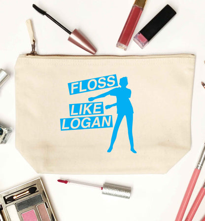 Personalised floss like (male version) natural makeup bag