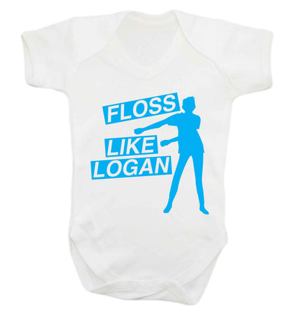 Personalised floss like (male version) Baby Vest white 18-24 months
