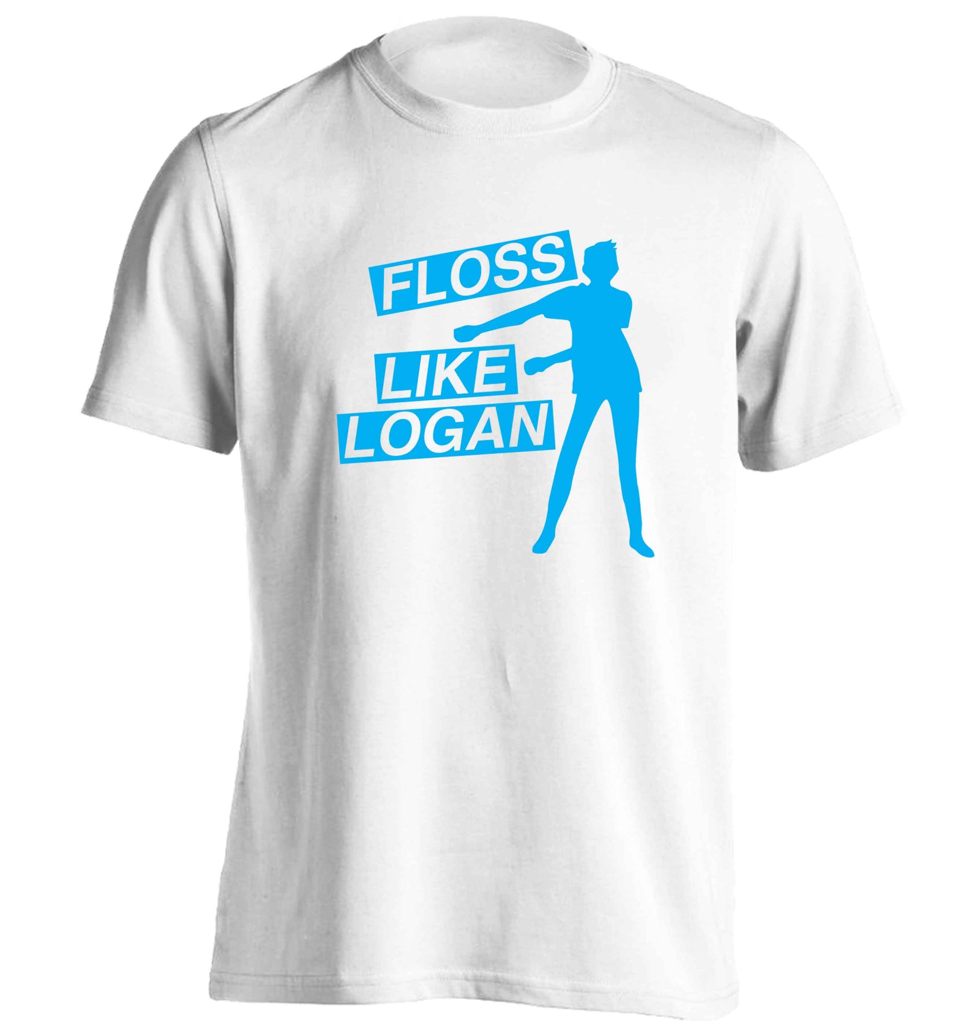 Personalised floss like (male version) adults unisex white Tshirt 2XL