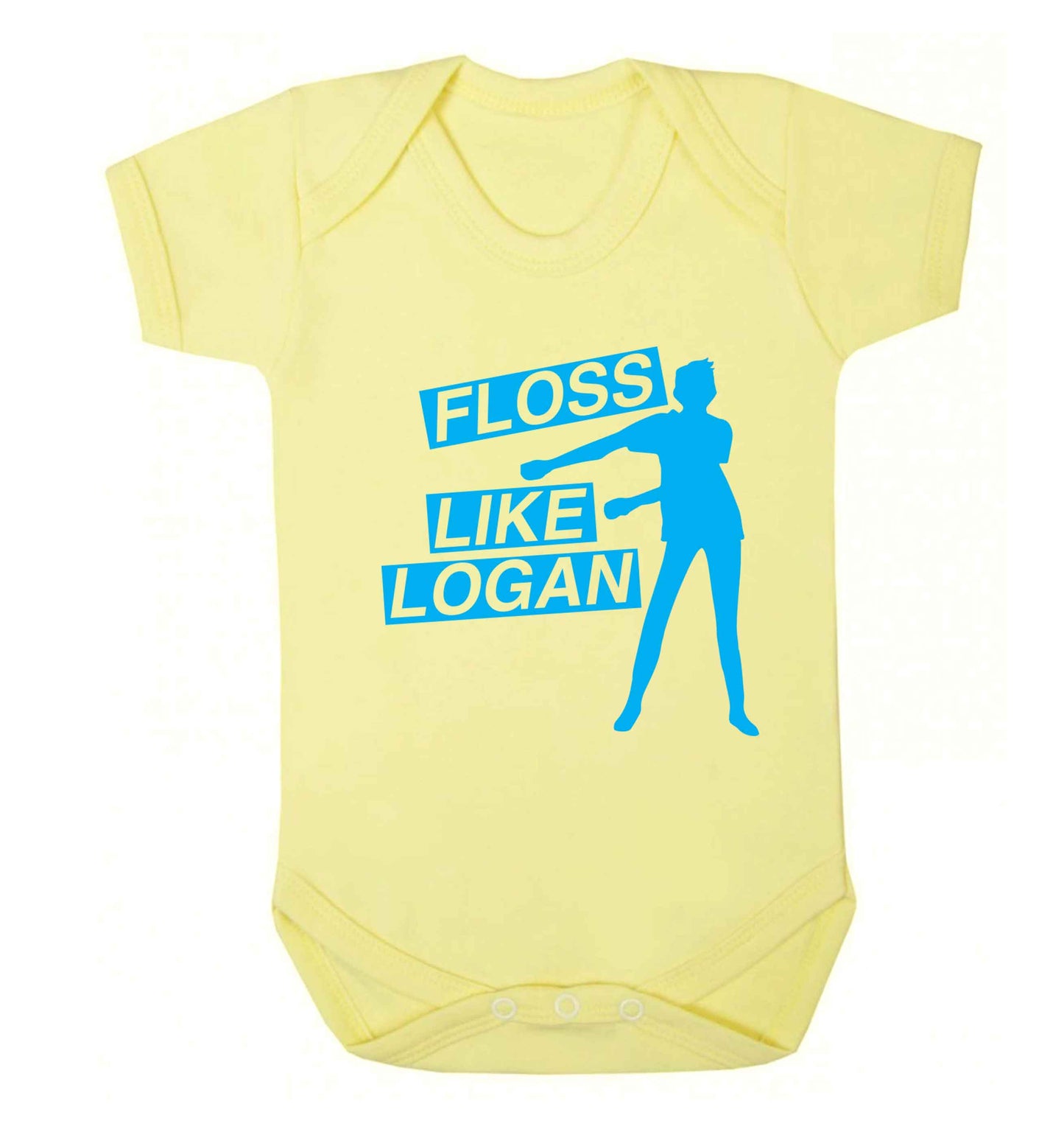 Personalised floss like (male version) Baby Vest pale yellow 18-24 months