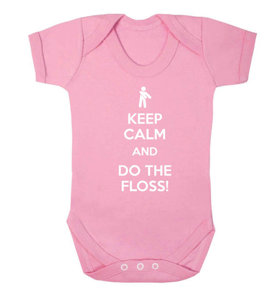 Keep calm and floss on Baby Vest pale pink 18-24 months