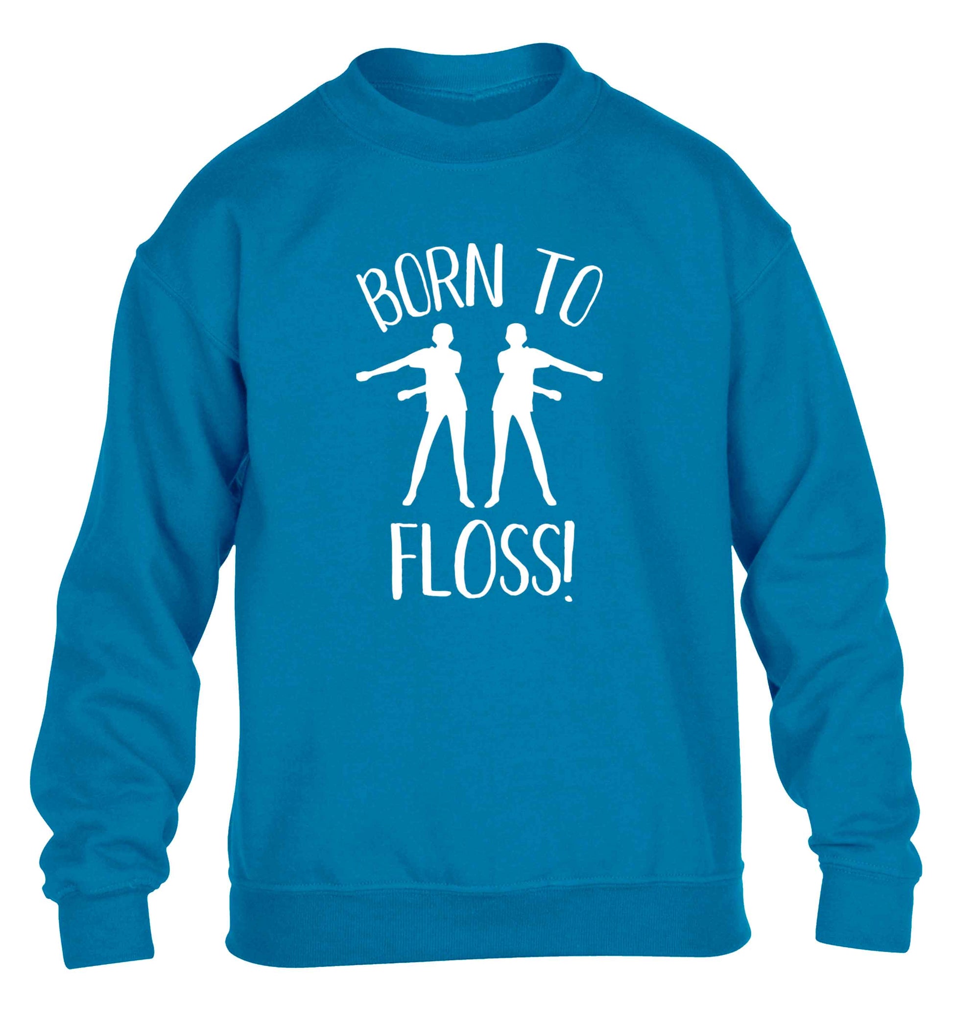 Born to floss children's blue sweater 12-13 Years