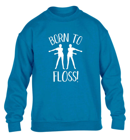 Born to floss children's blue sweater 12-13 Years