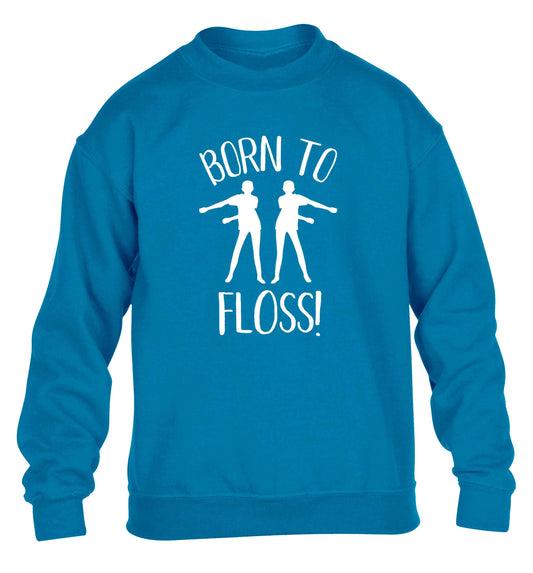 Born to floss children's blue sweater 12-13 Years