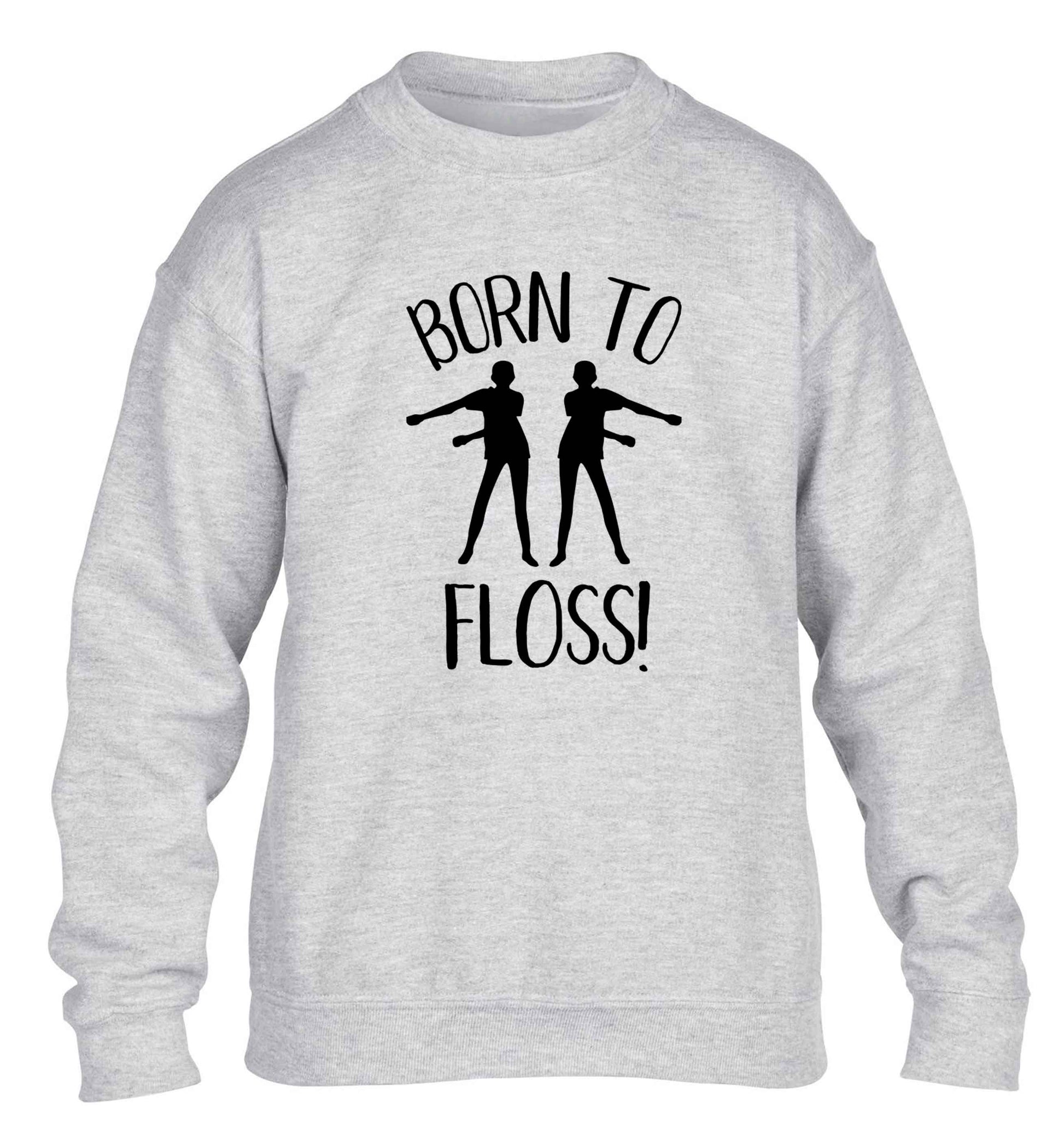 Born to floss children's grey sweater 12-13 Years
