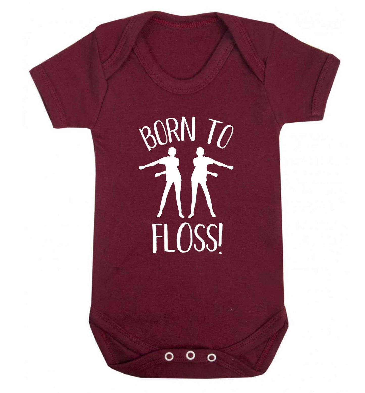 Born to floss Baby Vest maroon 18-24 months