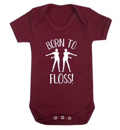 Born to floss Baby Vest maroon 18-24 months
