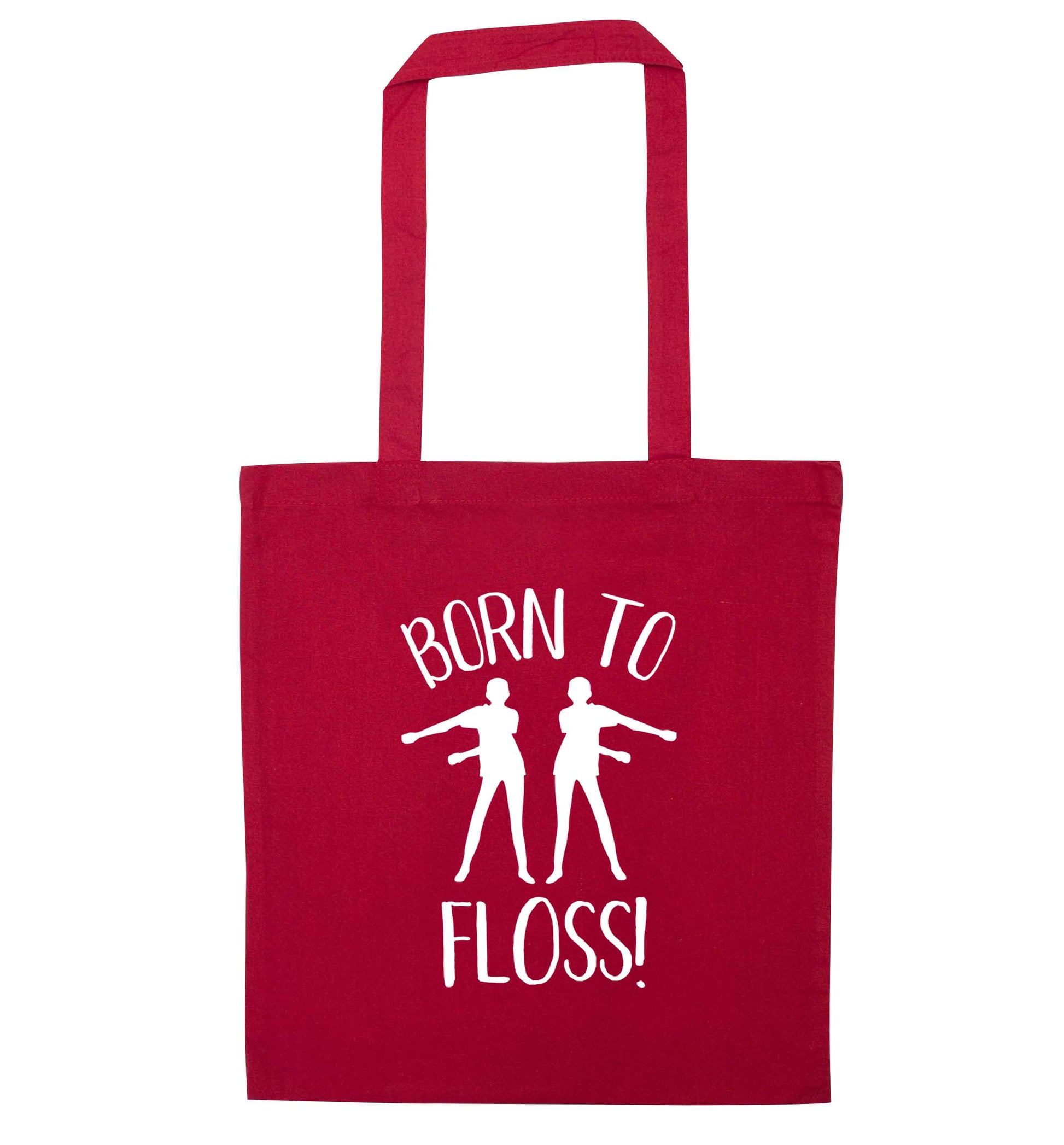 Born to floss red tote bag