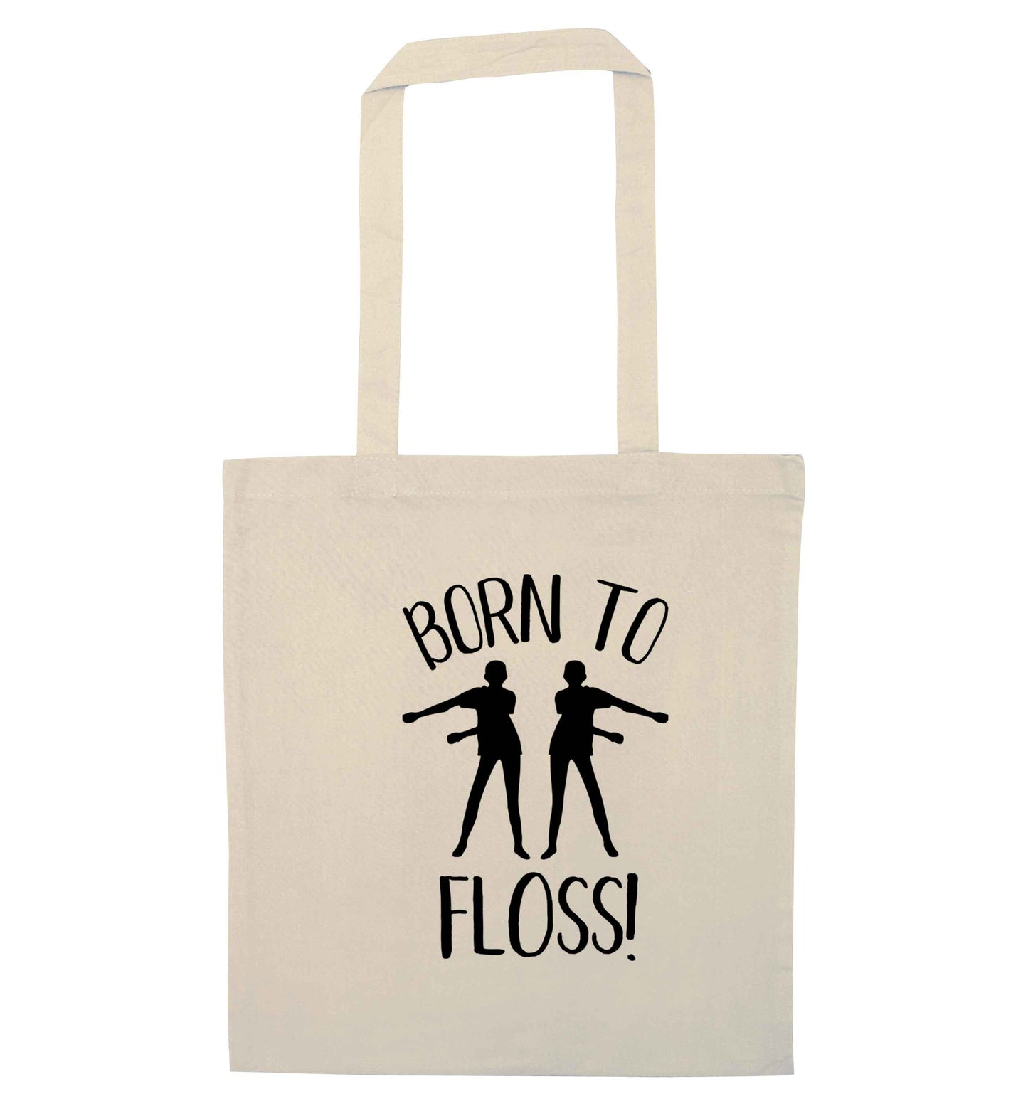 Born to floss natural tote bag