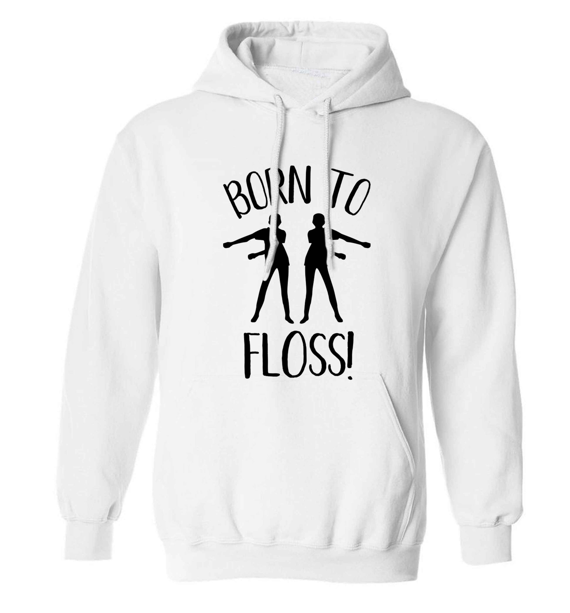 Born to floss adults unisex white hoodie 2XL