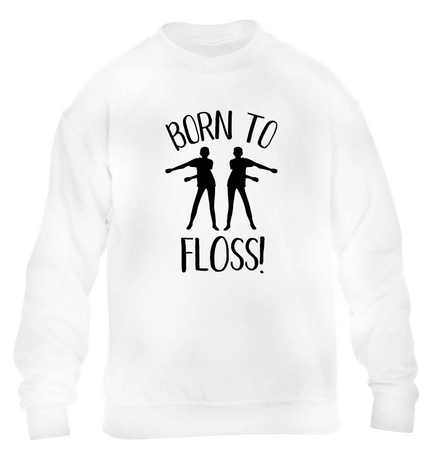 Born to floss children's white sweater 12-13 Years