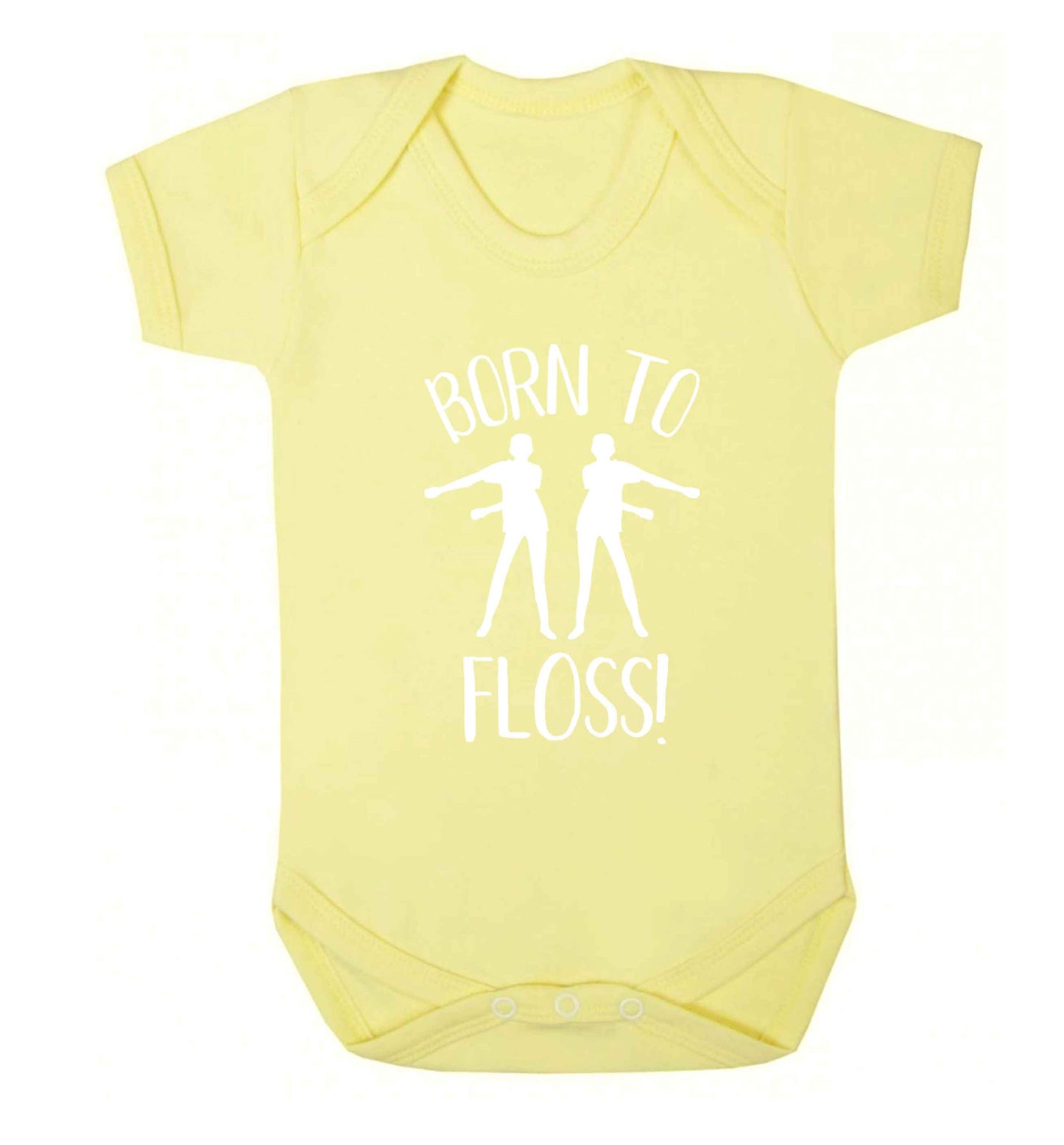 Born to floss Baby Vest pale yellow 18-24 months