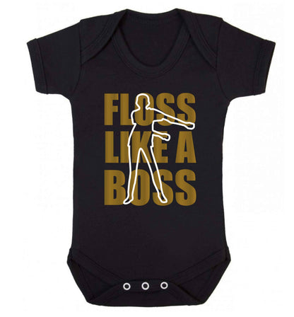 Floss like a boss Baby Vest black 18-24 months