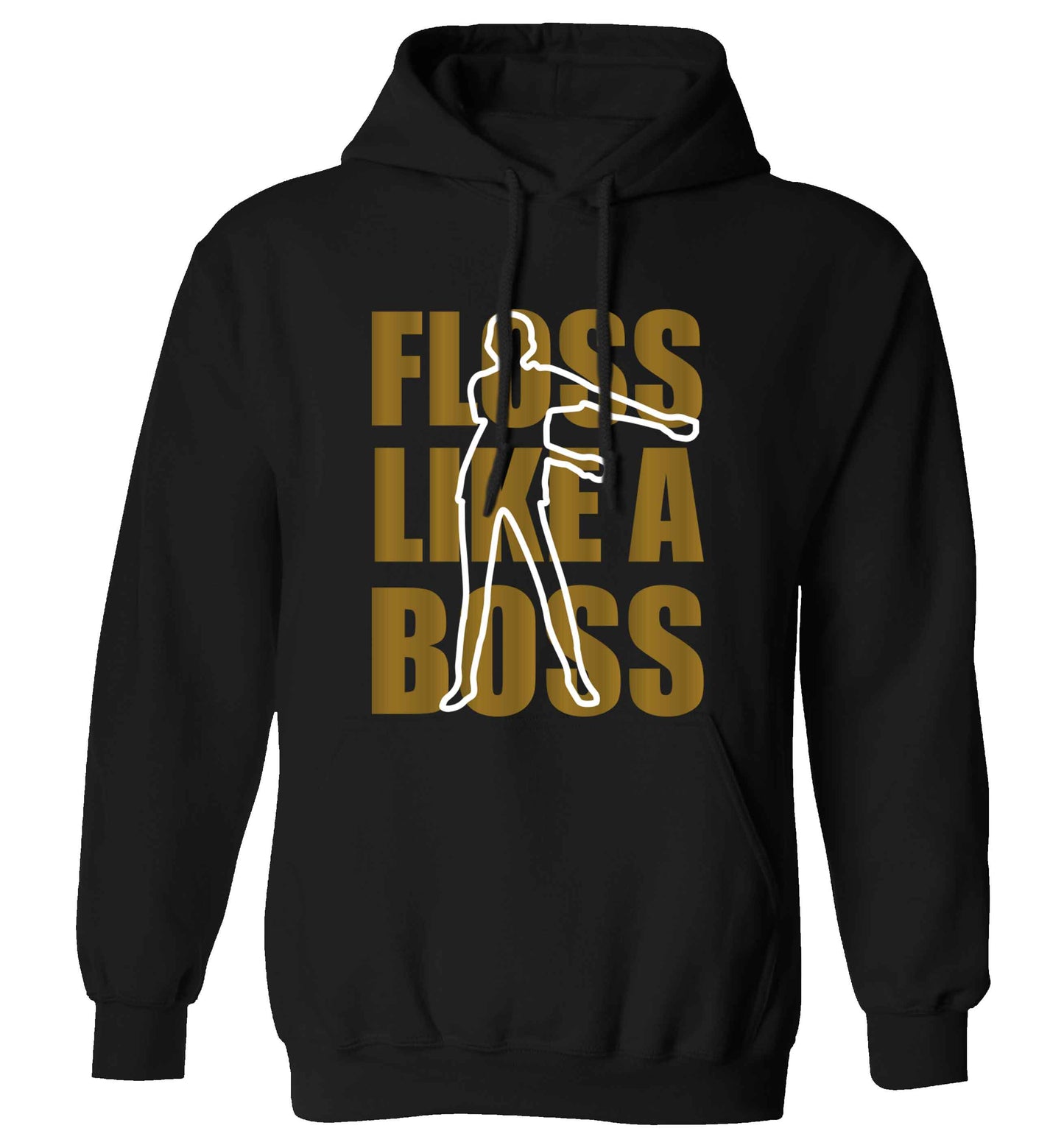 Floss like a boss adults unisex black hoodie 2XL