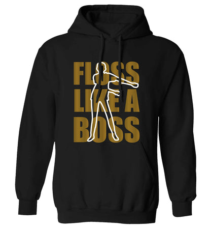Floss like a boss adults unisex black hoodie 2XL