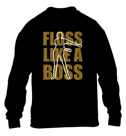 Floss like a boss children's black sweater 12-13 Years