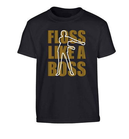 Floss like a boss Children's black Tshirt 12-13 Years