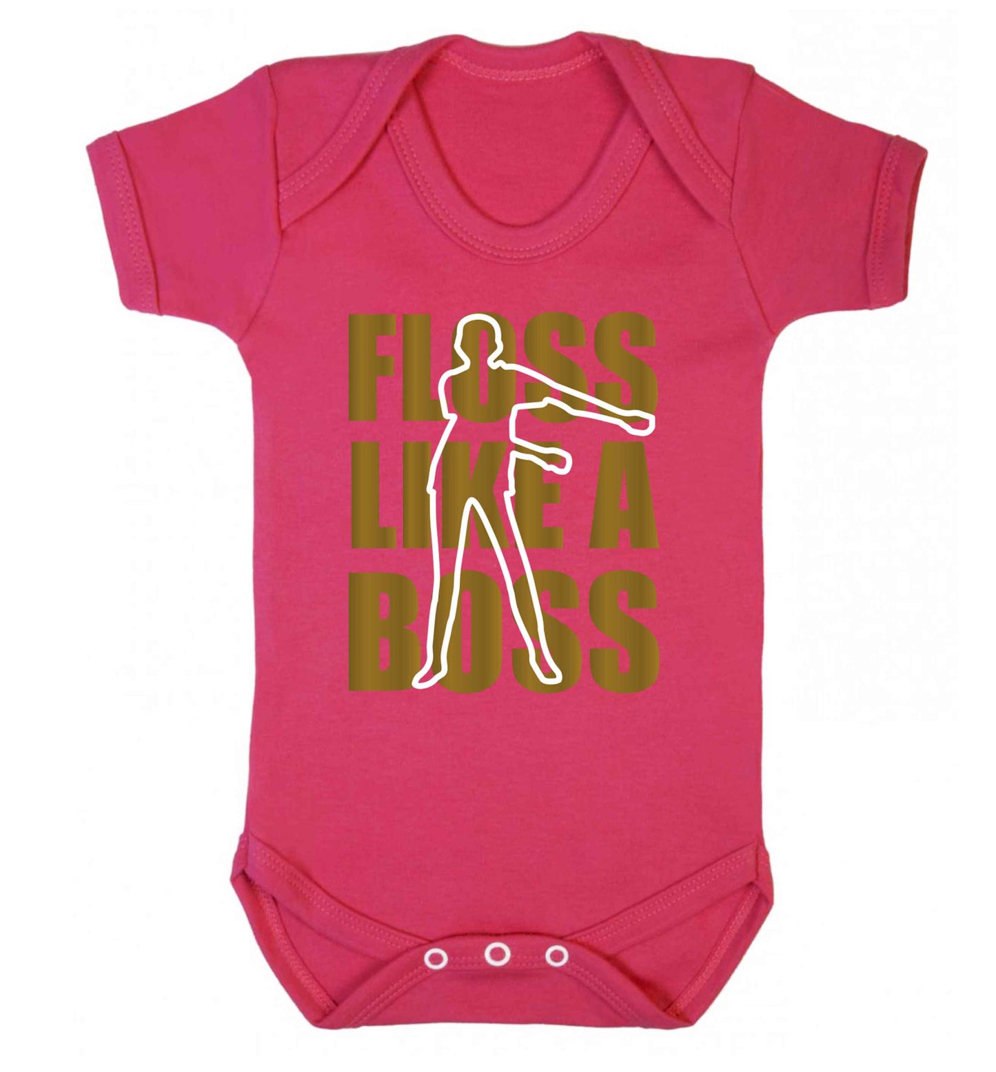 Floss like a boss Baby Vest dark pink 18-24 months