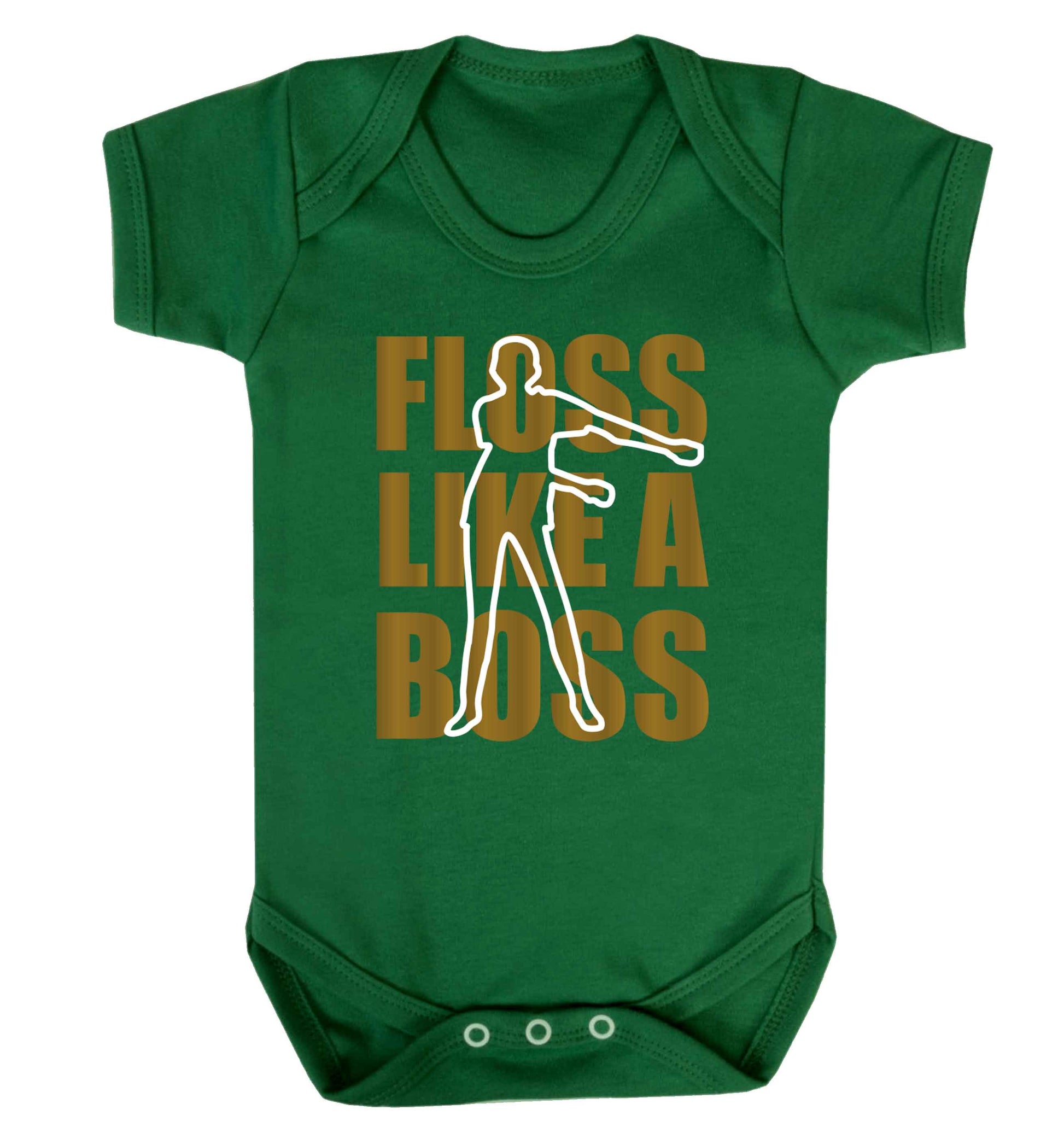 Floss like a boss Baby Vest green 18-24 months