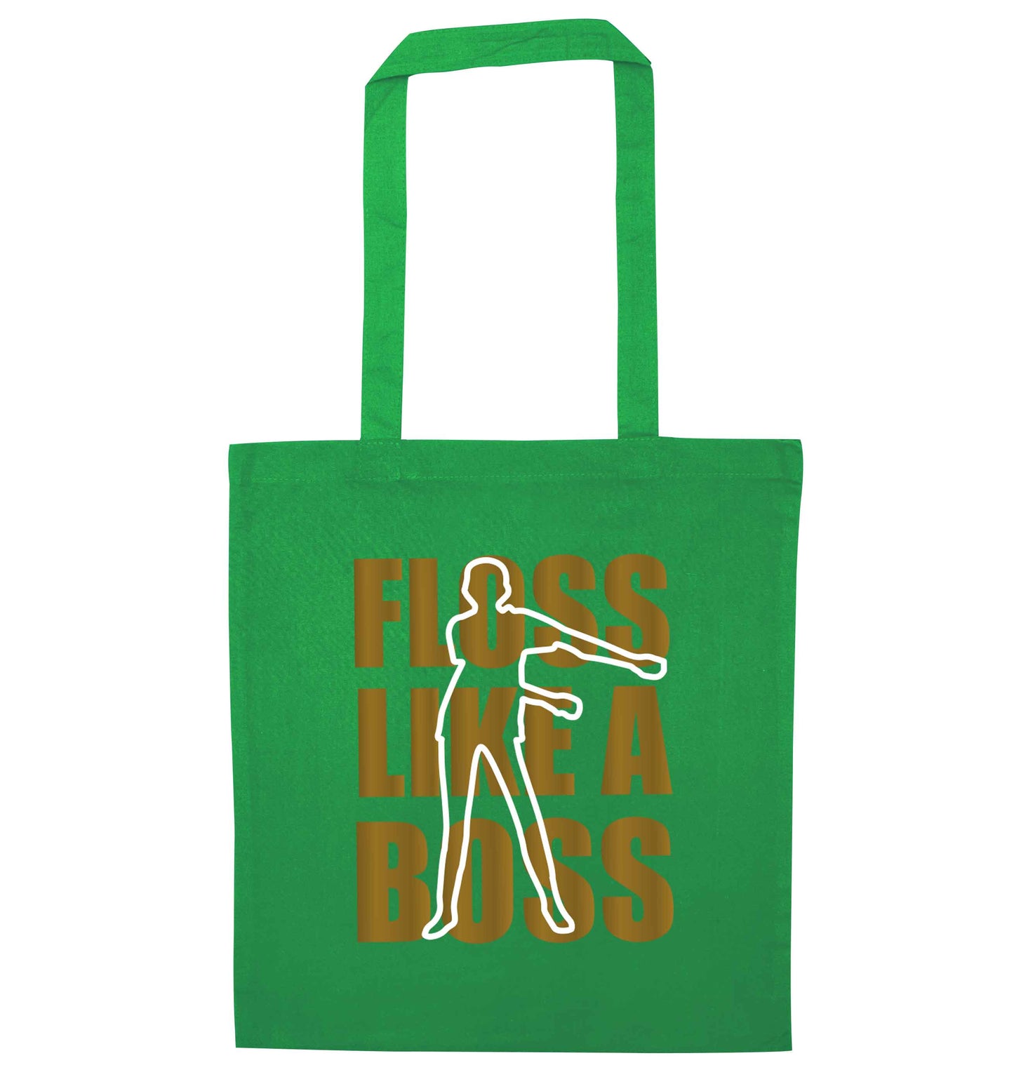 Floss like a boss green tote bag